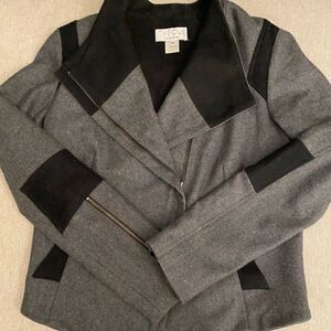 The Cue black and gray jacket with asymmetric front zipper